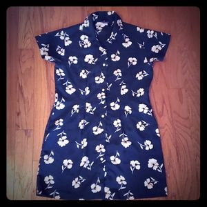 Vintage Floral Button Down Dress